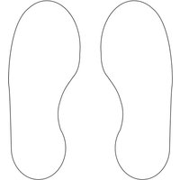 White Footprints Floor Graphic 300mm x 100mm (Pack of 10)