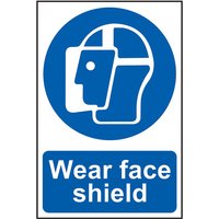 Mandatory Self-Adhesive PVC Sign 200 x 300mm - Wear Face Shield