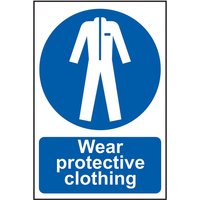 Self-Adhesive PVC "Wear Protective Clothing" Sign 200mm x 300mm