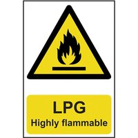 Self-Adhesive PVC "LPG Highly Flammable" Sign 200mm x 300mm