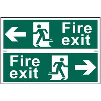 Fire exit man running arrow leftright - 1.2mm Recyclable PP 300 x