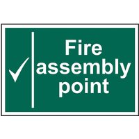 Self-Adhesive PVC "Fire Assembly Point" Sign 300mm x 200mm