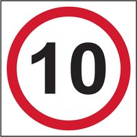 10mph Speed Limit Sign, 3mm Foamex Board, 400mm x 400mm 4322