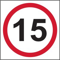 15mph Speed Limit Sign, 3mm Foamed PVC Board 400mm x 400mm 4323