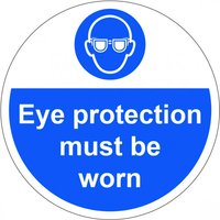 Slip-Resistant Laminate "Eye Protection Must be Worn" Floor Graphic 400mm