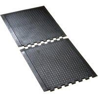 COBA Comfort-Lok Black Anti-Fatigue Mat Interlocking End 70cm x 80cm