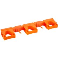 Vikan Hygienic Hi-Flex Orange Wall Bracket with Three Hangers and Two Hooks