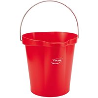 Vikan 12L Stainless Steel, Polypropylene Red Bucket with Handle