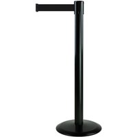 Tensabarrier Advance Black Retractable Barrier Post with Black Belt