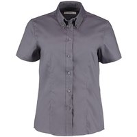 Kustom Kit Women’s Charcoal Short-Sleeve Oxford Shirt 20
