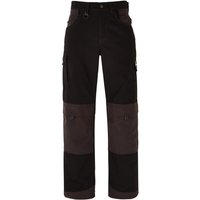 TROJAN Men’s Black/Grey Multi-Pocket Tradesman Trousers with Kneepad Pockets 46S