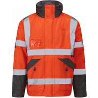 Leo Workwear Bickington Orange Hi-Vis Bomber Jacket 4XL
