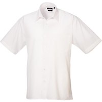 Premier PR202 Men’s White Short-Sleeve Poplin Shirt 20