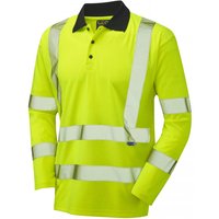 Leo EcoViz Swimbridge Men’s Yellow Long-Sleeve Hi-Vis Polo Shirt XL