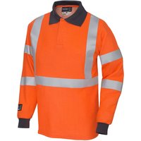 ProGARM 5290 Men’s Orange Long-Sleeve Hi-Vis Arc-Flash Polo Shirt 6XL