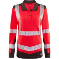 Leo Hazelwood Women’s Red/Grey Hi-Vis Long-Sleeve Polo Shirt S