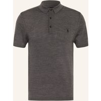 AllSaints Allsaints Strick-Poloshirt Mode Merino Aus Merinowolle grau