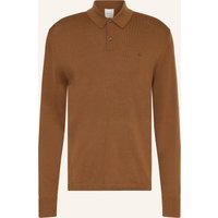 Calvin Klein Strick-Poloshirt braun