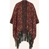 TALBOT RUNHOF Talbot Runhof Tweed-Cape Mit Glitzergarn Und Pailletten rot