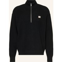 Calvin Klein Jeans Strickpullover Troyerkragen mit Reißverschluss, Regular Fit