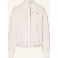 IVI collection Ivi Collection Hemdbluse Mit Schmucksteinen weiss