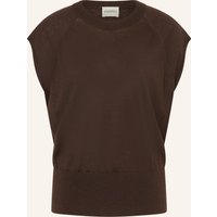 closed Strickshirt braun
