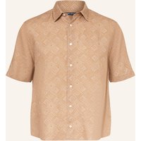 FRESCOBOL CARIOCA Frescobol Carioca Kurzarm-Hemd Castro Relaxed Fit Aus Leinen braun