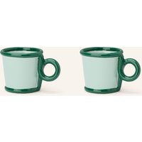 &k amsterdam &K Amsterdam 2er-Set Espressotassen Loop gruen