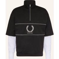Fred Perry Fred Perry Sweat-Troyer Im Materialmix schwarz