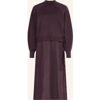 Boss Set Flalina: Pullover Mit Cut-Out Und Satinkleid rot