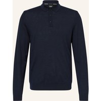 Boss Strick-Poloshirt Lancione blau