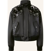Oui Satinblouson Mit Pailletten Und Schmucksteinen schwarz