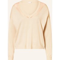 LIU JO Pullover Mit Glitzergarn Und Schmucksteinen beige