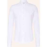FEDELI Fedeli Piqué-Hemd Stelve Slim Fit weiss