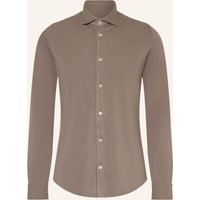 FEDELI Fedeli Piqué-Hemd Stelve Slim Fit beige