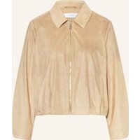 Kurzjacke aus Wildlederimitat mit Faltendetails für Damen COMMA