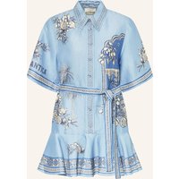 ALÉMAIS Alémais Hemdblusenkleid Villa Romantica Mit Leinen blau