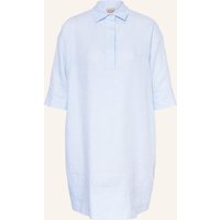 ÉMANOU Émanou Hemdblusenkleid Aus Leinen Mit 3/4-Arm blau
