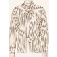 Langarmige Bluse aus Viskose mit Streifen und Bindekragen Damen COMMA