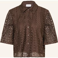Bluse aus Spitze mit Hemdkragen und halblangen Ärmeln Damen COMMA