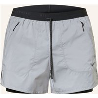 Nike 2-In-1-Laufshorts Reflect 4in silber