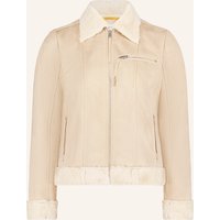 CARTOON Cartoon Jacke In Lederoptik Mit Kunstfell beige