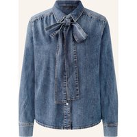 Oui Oui Jeansbluse Mit Abnehmbarer Schluppe blau