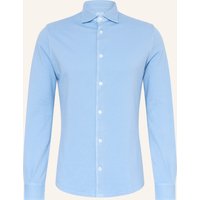 FEDELI Fedeli Piqué-Hemd Stelve Slim Fit blau