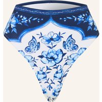 FARM RIO High-Waist-Bikini-Hose Porcelain Garden blau