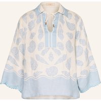 IVI collection Ivi Collection Blusenshirt Mit Lochspitze weiss