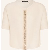 LUISA CERANO Strickjacke Mit Alpaka Und Schmucksteinen weiss