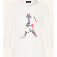 monari Monari Longsleeve Mit 3/4-Arm Und Schmucksteinen weiss