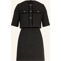 Maje Maje Set: Tweed-Kleid Und Tweed-Jacke Mit Glitzergarn Und Schmucksteinen schwarz