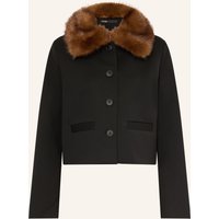 Maje Maje Kastenjacke Mit Kunstfell schwarz